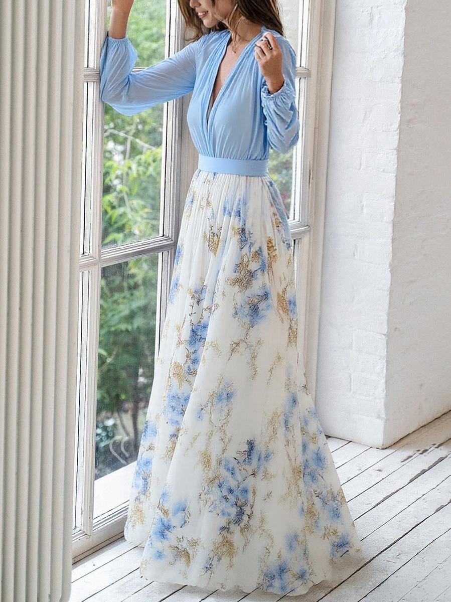 TESSA | ABITO LUNGO CON DESIGN FLOREALE